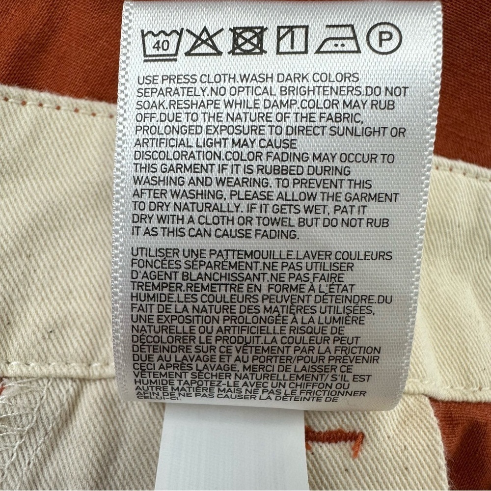 Uniqlo LINEN COTTON TAPERED womens PANTS terracotta orange 28-29 - Picture 3 of 13